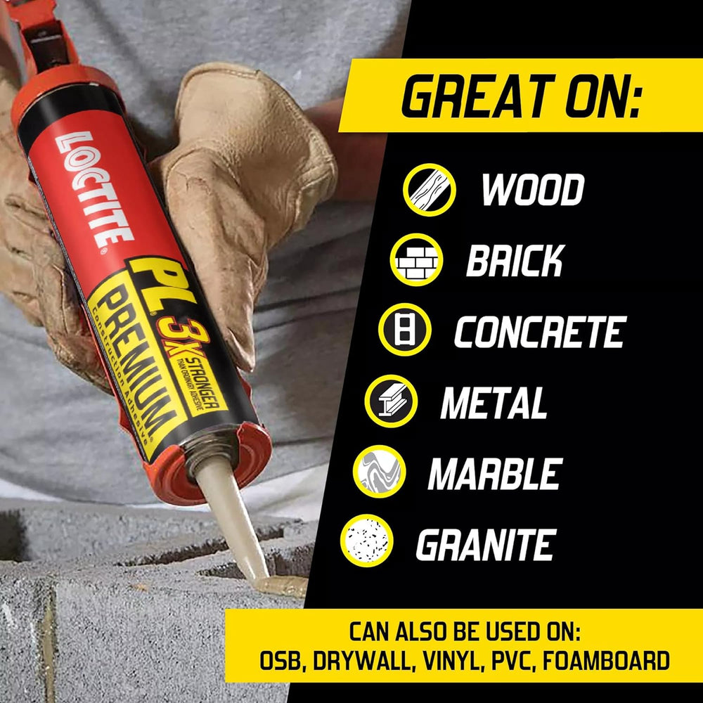Loctite PL Premium Polyurethane Construction Adhesive, Versatile Construction...