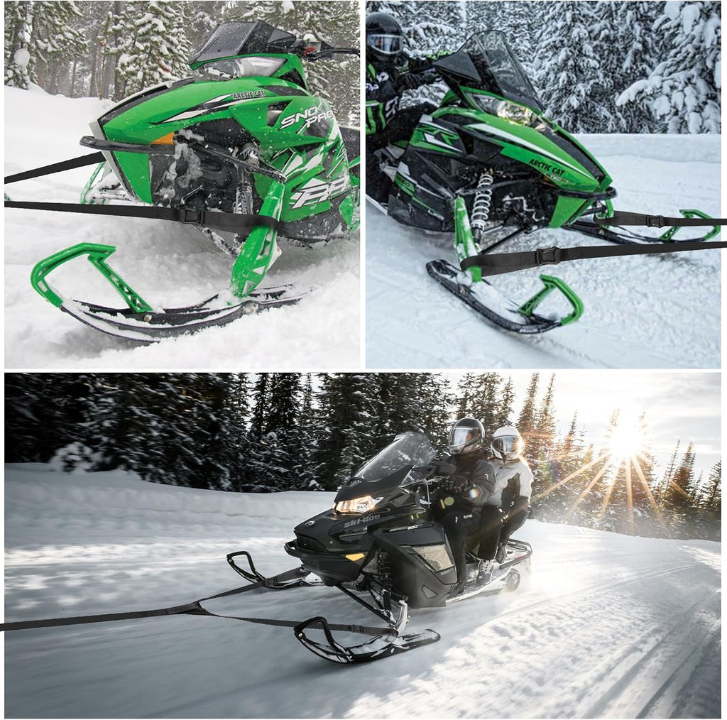 Snowmobile Tow Strap with Hook, 19ft Tow Rope, Quick Hook Up for Sled, Skidoo, ATV, Emergency Kit Accessory