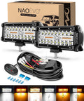 naoevo 7 inch led light bar, 6-mode strobe/fog, main product view