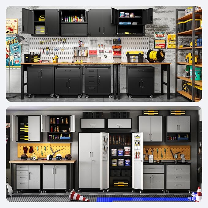Metal Tool Cabinet, Garage Storage Cabinet System, Wall Cabinet & Locking - Image 6
