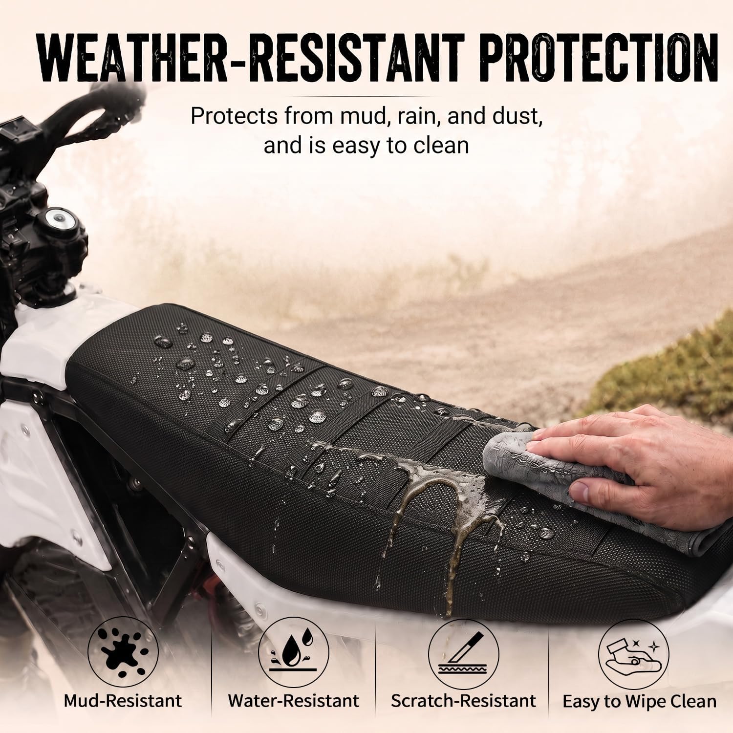 Seat Cover for Eskute Electric Dirt Bike, Anti-Slip Leather E-Bike Seat Protector for Eskute Nova Mini Electric Dirt Bike Off Road Black