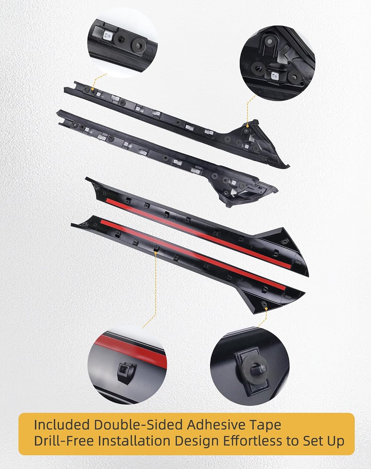 Flecto 2-Pack A-Pillar Molding Trim Outer & Inner Brackets Front Left & Right Pair Compatible with Ford Explorer 2011-2019, Replaces 926-450 926-451
