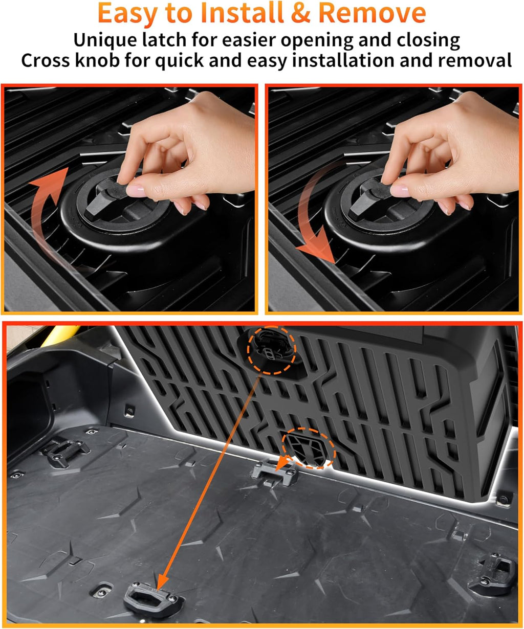 96L Rear Cargo Box & 13.5L Side Storage Boxes for Can Am Maverick R MAX X RS 2024+ Accessories, Water Resistant Cargo Storage Bin Tool Box(3PCS, Direct Replace OEM #715007182/715007372)