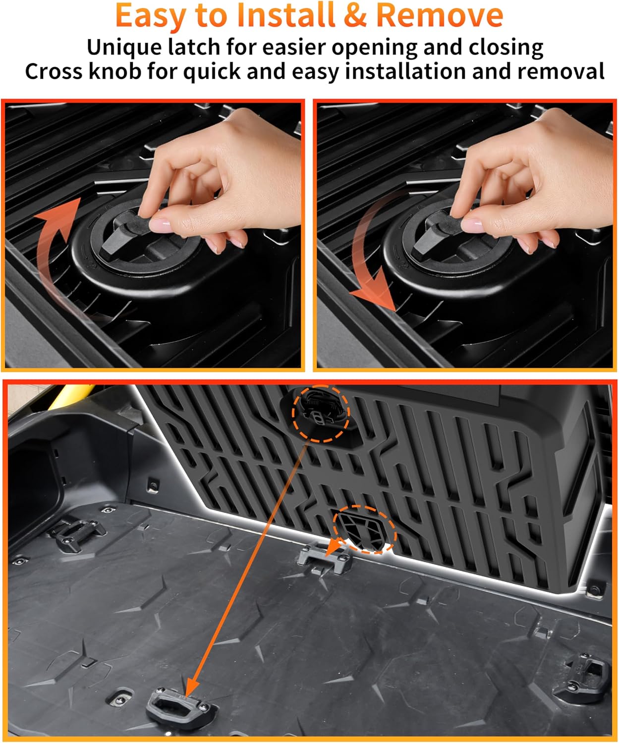 96L Rear Cargo Box & 13.5L Side Storage Boxes for Can Am Maverick R MAX X RS 2024+ Accessories, Water Resistant Cargo Storage Bin Tool Box(3PCS, Direct Replace OEM #715007182/715007372)