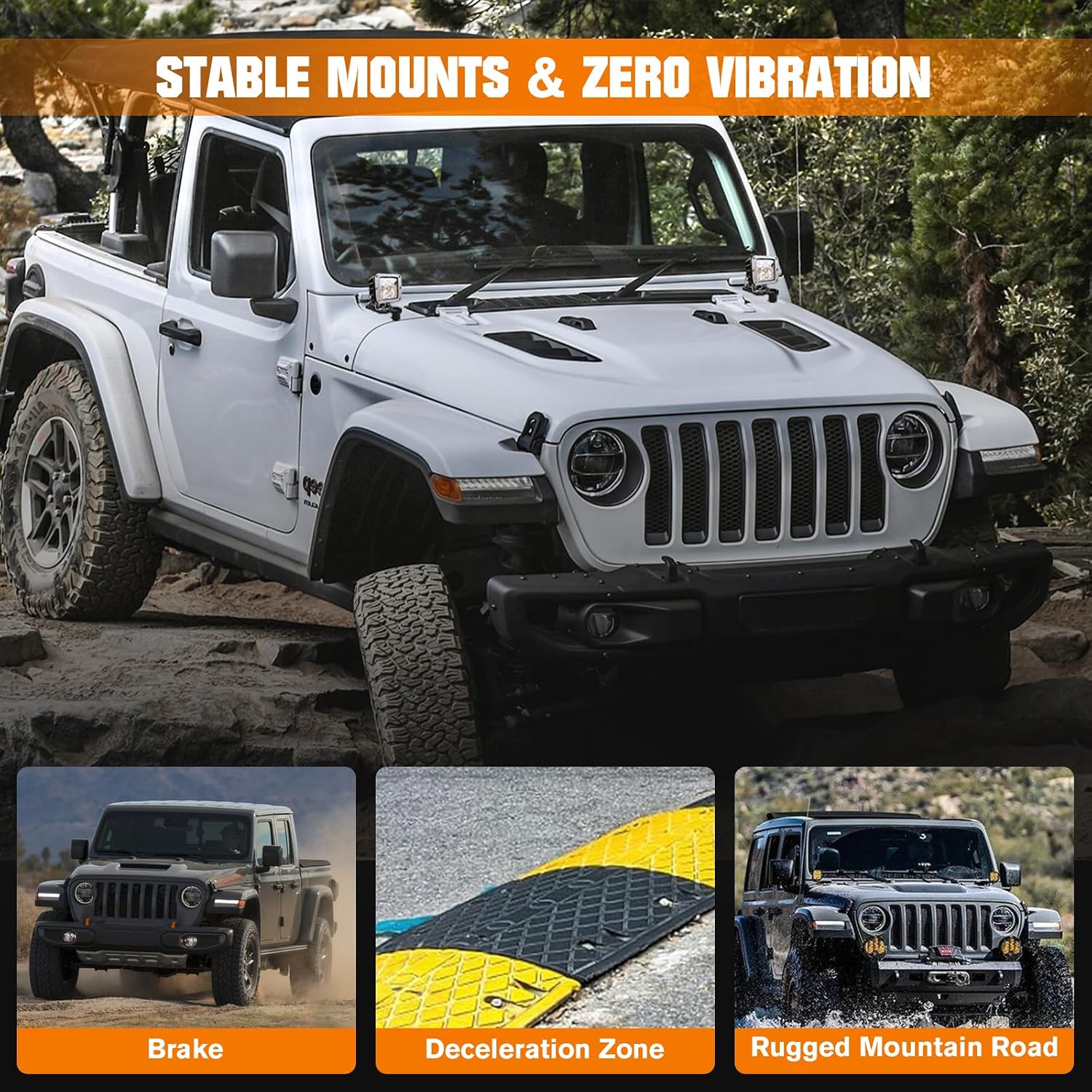 Wrangler JL Light Bar Hood Mounting Brackets, Gladiator JT Ditch Light Cowl Mount Brackets A-Pillar LED Fog Light Pod Brackets for 2018-2025 Jeep Wrangler JL JLU 4xe Gladiator JT Accessories