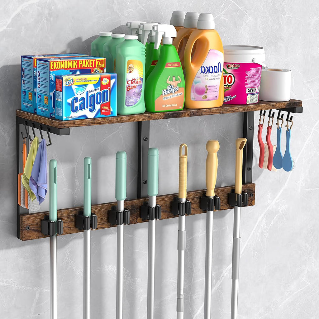 housolution wall mount broom holder hanger laundry room, main product view