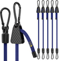 Bungee Cords with Hooks, 36 Inch Blue Adjustable Bungee Cords with Carabiner by Rugtol
