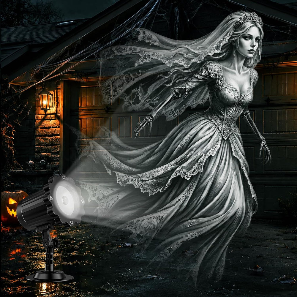 Halloween Projector Light Outdoor Upgraded Patterns(Ghost Bride)