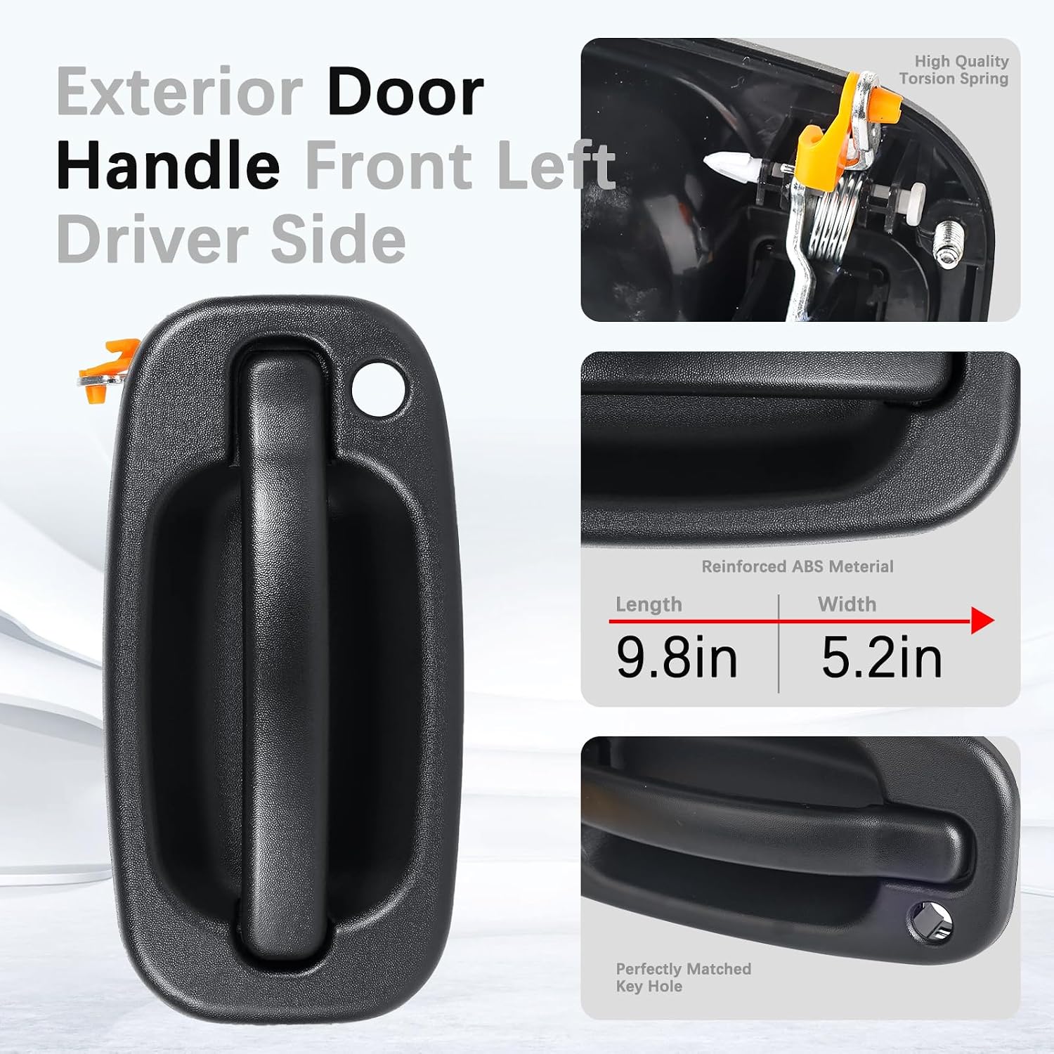 FAERSI Exterior Outside Door Handle Front Left Driver Side for 1999-2007 Chevy Silverado, Tahoe, Suburban, Avalanche, GMC Sierra, Yukon Denali, Cadillac Escalade 77261 15034985