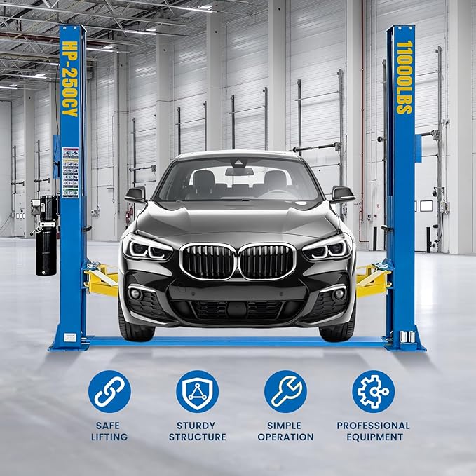 110V Two Post Car Lift 11, 000 LBS Heavy Duty Floor Plate 2 Posts Auto Hoist - Image 5