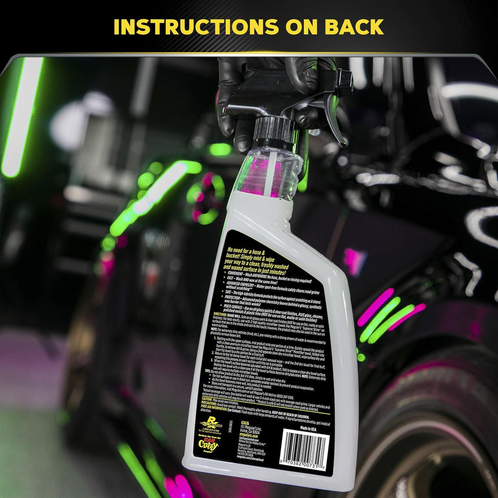 Meguiar's G3626 Ultimate Waterless Wash & Wax - 26 Oz Spray Bottle, 6 Pack