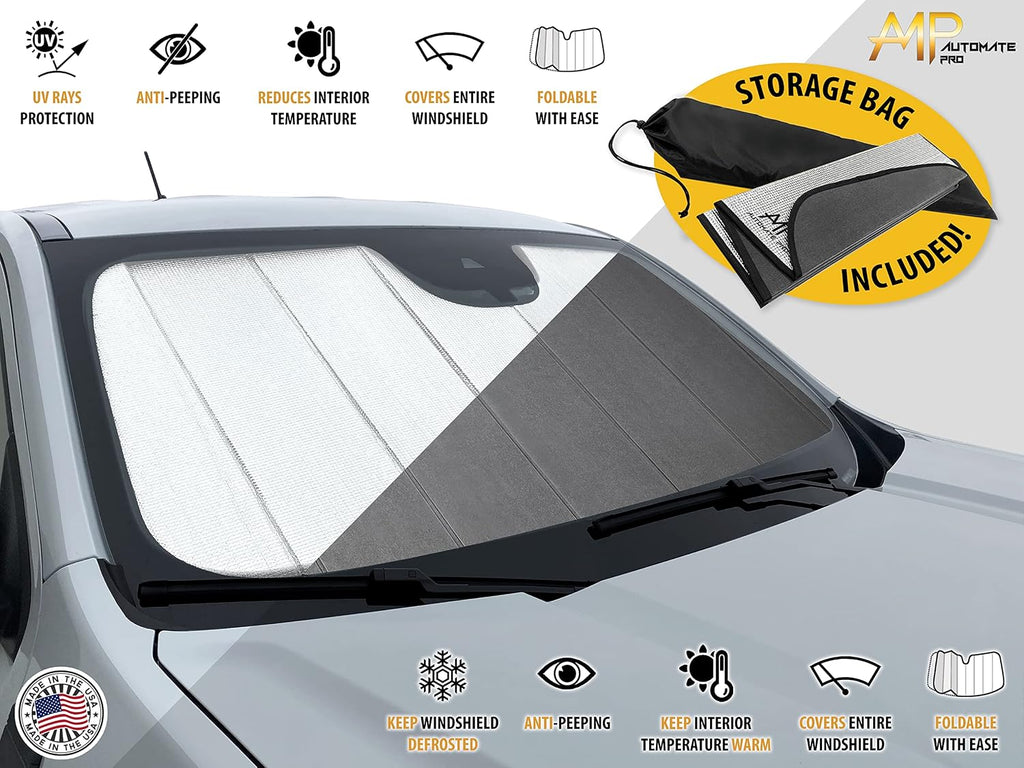 Custom Fit Windshield Foldable Sunshade for 2024 2025 2026 Mazda CX-90 SUV, PHEV, Compact Reflective Sun Shade Block UV Rays Visor Protector Folding Insulation Accessories (Made in USA)