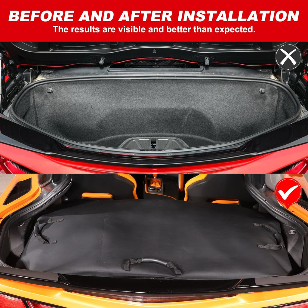 for C7 Corvette Hard Top Roof Panel Protection Storage Cover Bag Removable Waterproof Leather Trunk Rooftop Panel Storage Bag with Handle Compatible with Corvette C7 Coupe 2014-2019 Accessories (1PC)