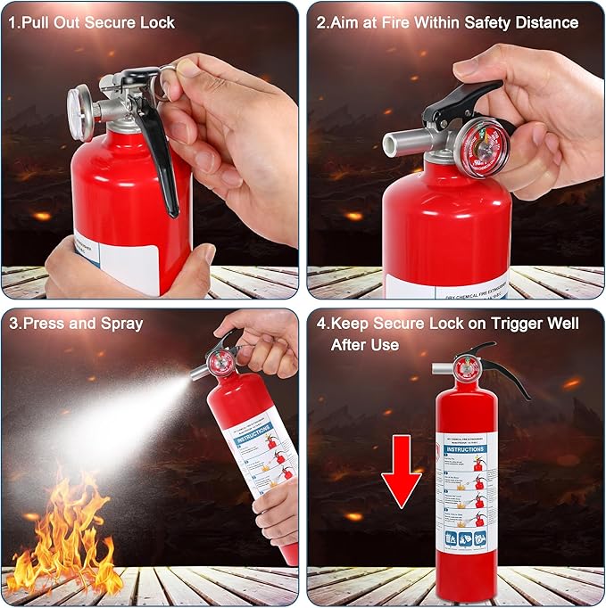 4 Pack ABC Dry Chemical Fire Extinguishers, 2.5 lb 1A:10B:C Rating - Image 7
