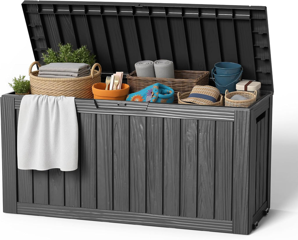 easyup outdoor storage box 100 gallon waterproof resin, main product view