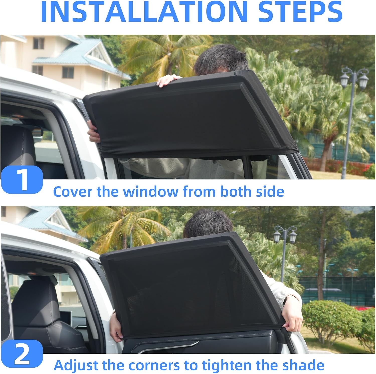 2026 New Upgrade Car Window Shades, 2 Pack Side Car Window Sun Shades for Camping, UV Protection Breathable Mesh Baby Window Covers, Window Screen for Car, Truck, SUV, Protect Privacy for Kids, Family