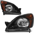 AUTOSAVER88 Headlight Assembly Compatible with 02 03 04 2002-2004 CR-V CRV Replacement Headlamp Black Housing Amber Reflector Clear Lens
