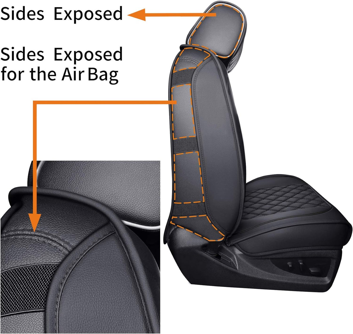seat covers chevy chevrolet silverado gmc sierra 2007-2026, side view