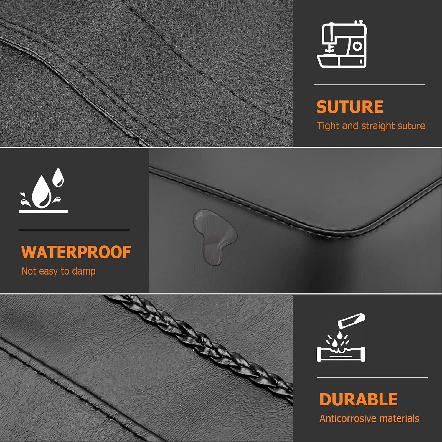 Dasen Saddlebag Speaker Lid Bra Protective Covers PU Leather Compatible with Harley Touring Road King Electra Road Street Glide 1993-2013
