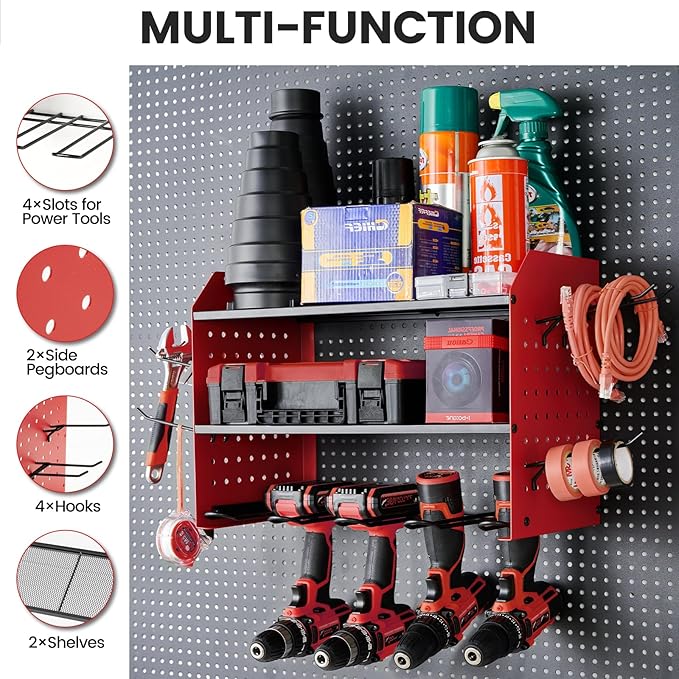 TRZZ Power Tool Organizer Wall Mount, 3-Layer Drill Holder - Image 2