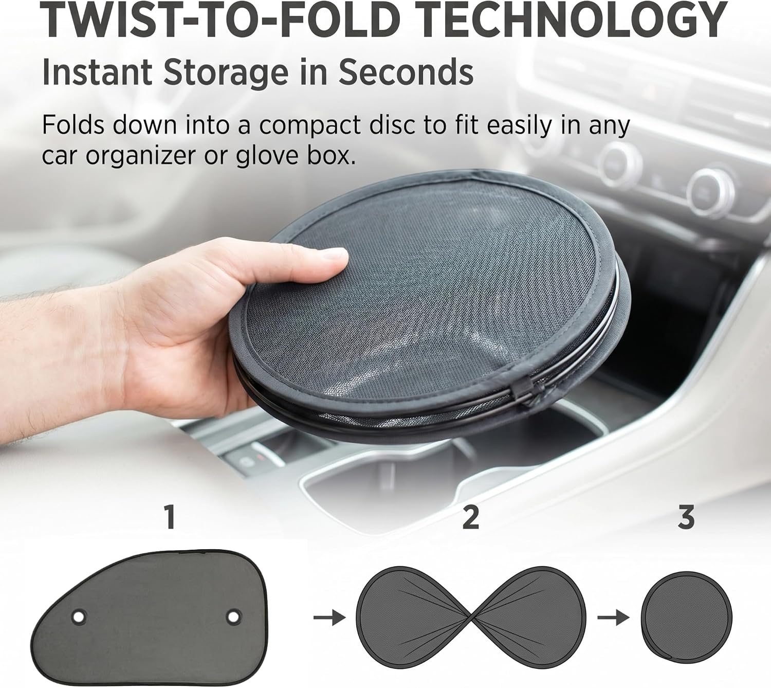 2 PCS Car Side Window Sun Shade, Suction Car Window Shade for Baby, Breathable Sun-protective Effectively Blocking 98% of Ultraviolet Rays, for Most Vehicles (Black)
