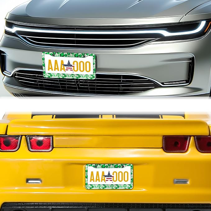 License Plate Covers for Men Green License Plate Frames for Women Alien - Image 8