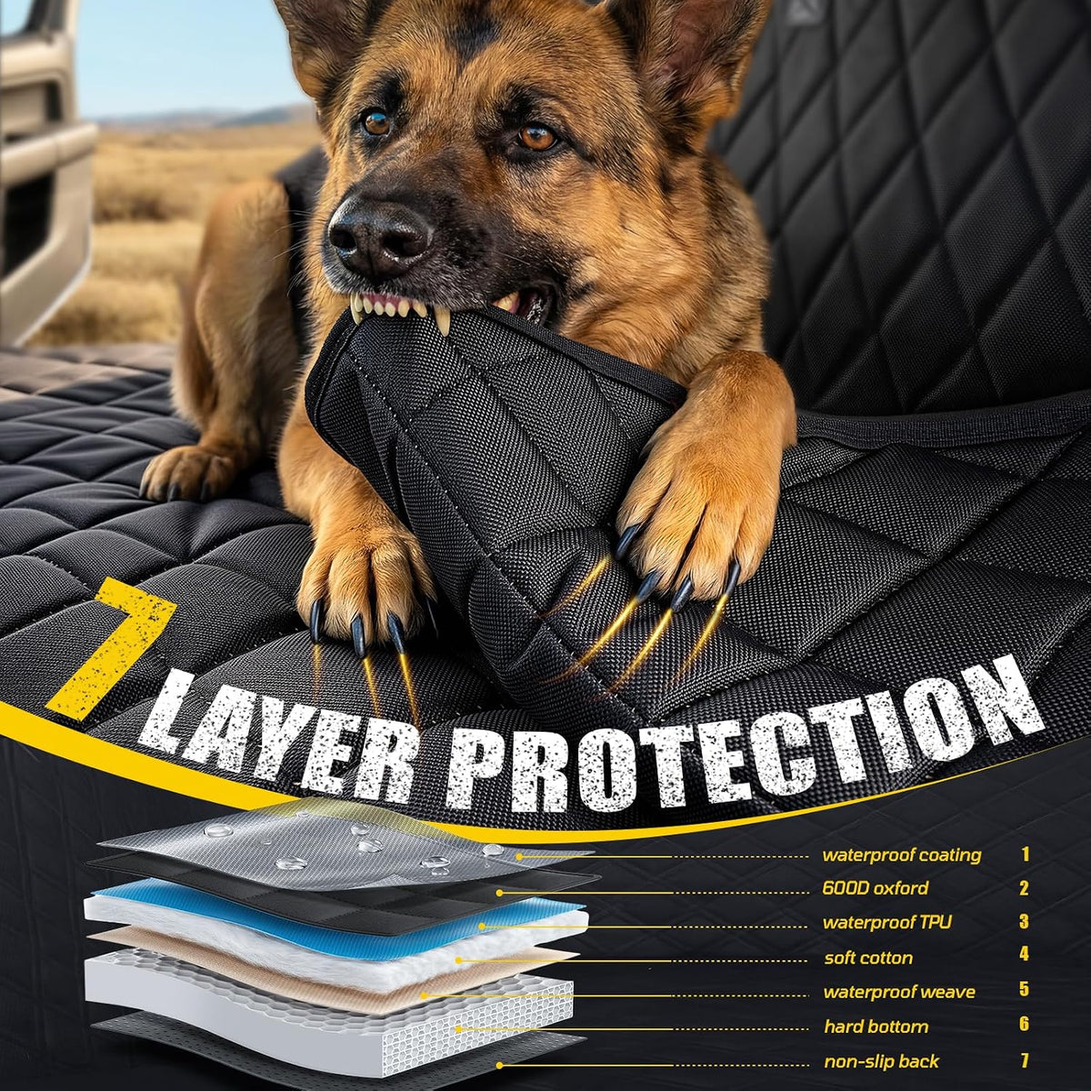 rorhxia xl dog truck seat cover for back, side view
