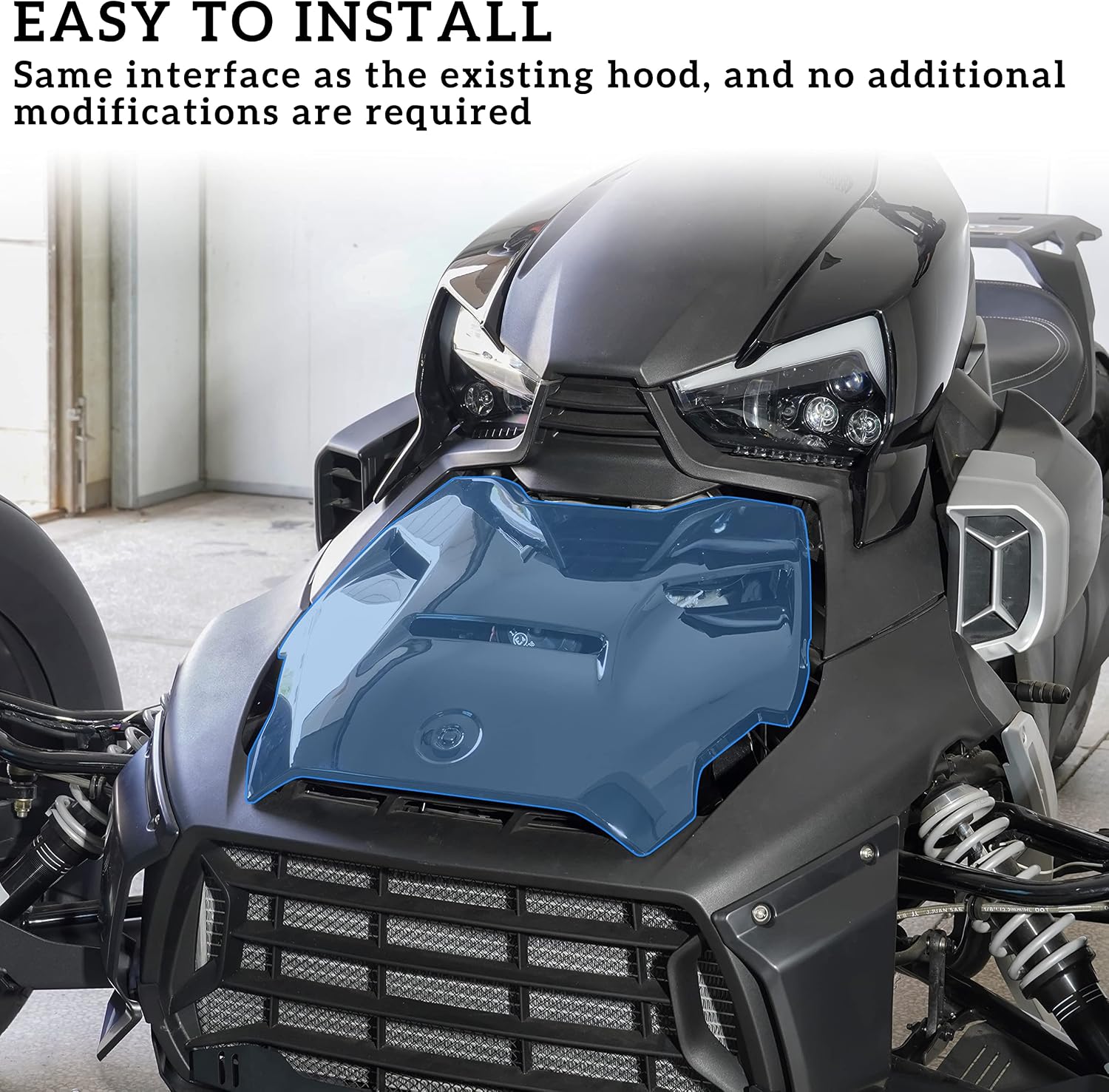 SAUTVS Epic Hood Panel for Can-Am Ryker, Gloss Black Epic Turbo Hood Scoop for Can-Am Ryker 600 900 Sport 2019-2026 Accessories (1PC, Replace #219400877)