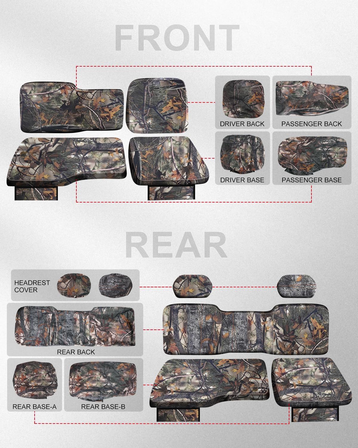 UTV Seat Covers Compatible with Polaris Ranger Crew 1000 Premium 2020–2025 and Ranger Crew XP 1000 2017–2021, Waterproof 1680D Oxford-Fabric Camo Seat Covers for Outdoor