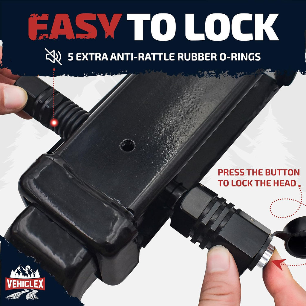 Vehiclex Trailer Hitch Pin Lock for 2" Receiver - Secure 5/8" Locking Pin for Class III, IV Hitch with Exclusive Tubular Key, Built Tough for Dust, Mud, and Thieves