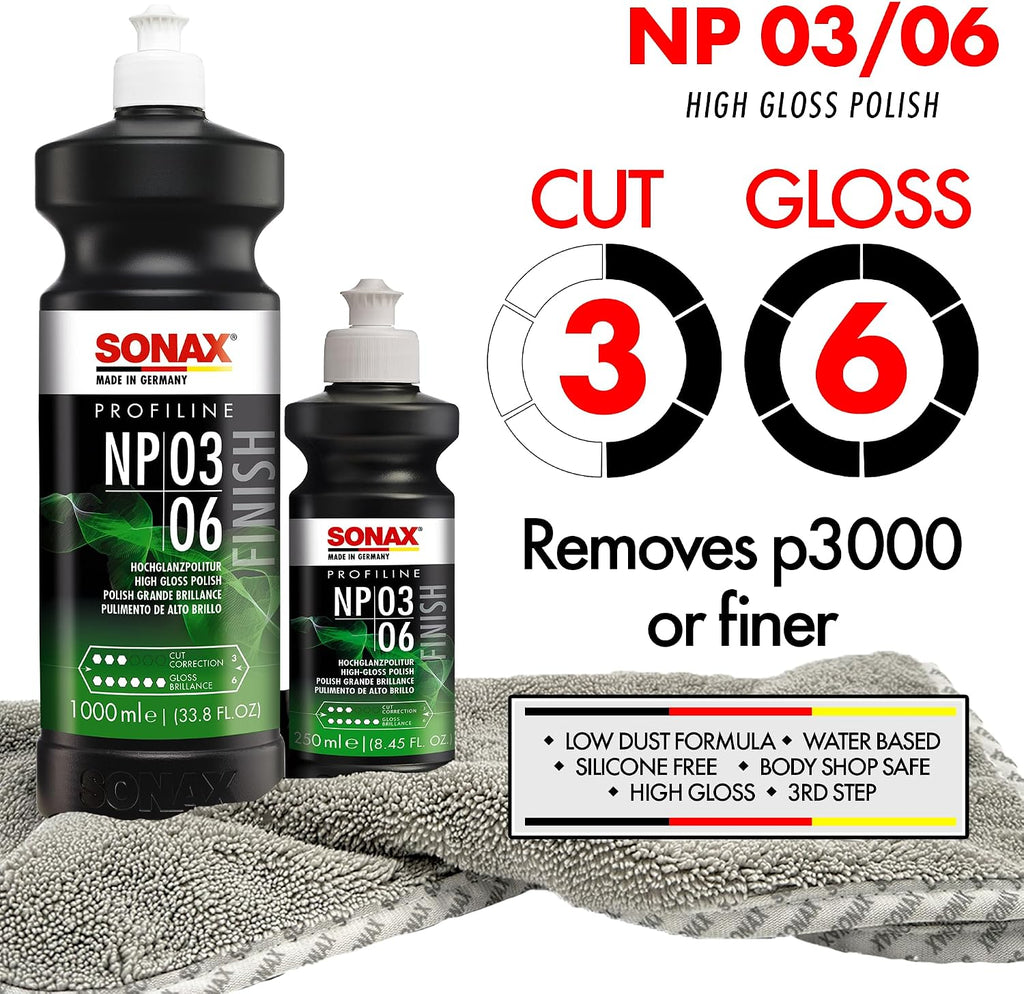 Sonax 02081410 NP 03-06 (250mL), White | Finish polish in a 2-stage polishing process.