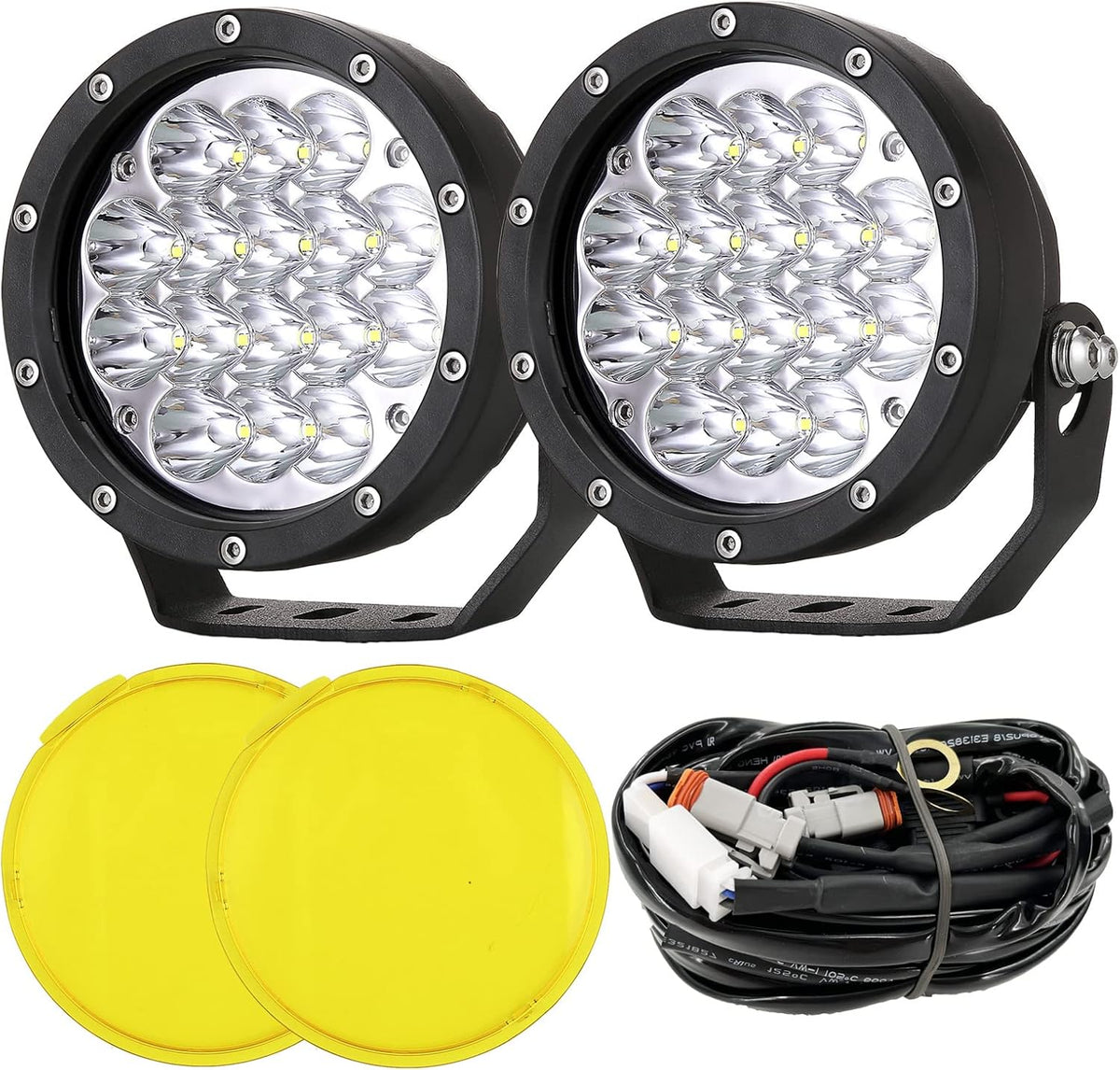 pair 5 inch led offroad driving lights round, main product view