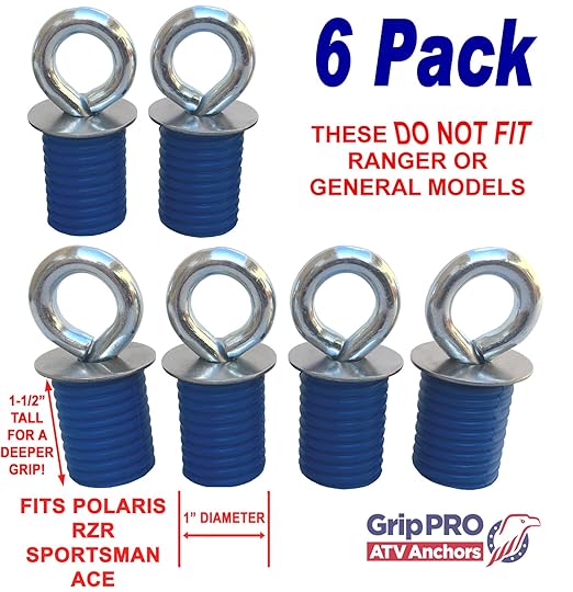 GripPRO ATV Anchors – 6 Pack Fits Polaris Lock & Ride Bed Holes on RZR & - Image 2