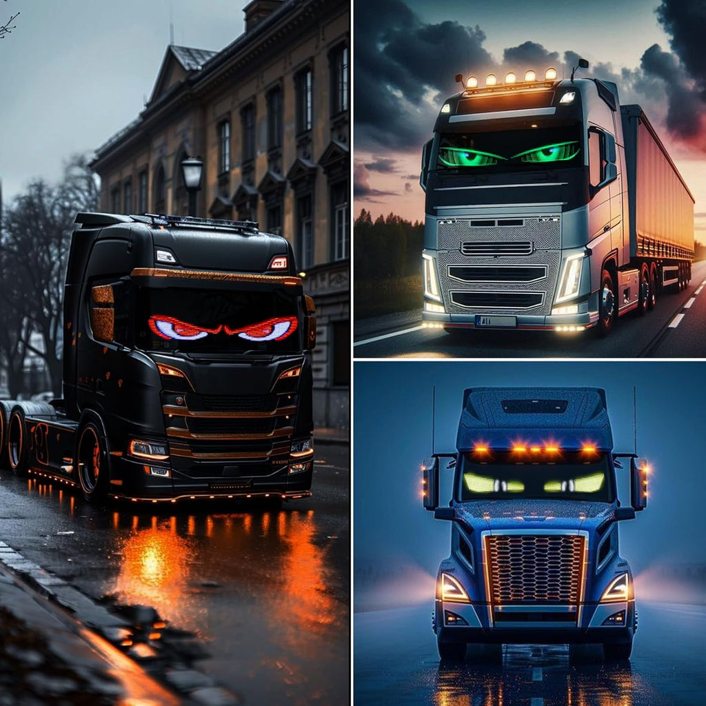 2Pcs LED Eyes for Truck Windshield | Programmable Devil Eyes Light for Cars | Bluetooth APP Control | Can Edit Text/Graffiti/Animations
