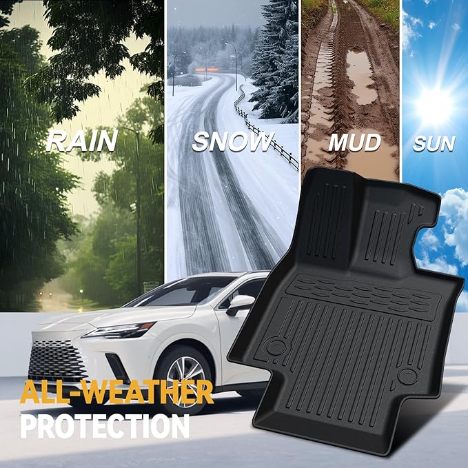 Floor Mats Set for 2023-2025 Lexus RX350/RX350H/RX500h Accessories, All Weather - Image 8