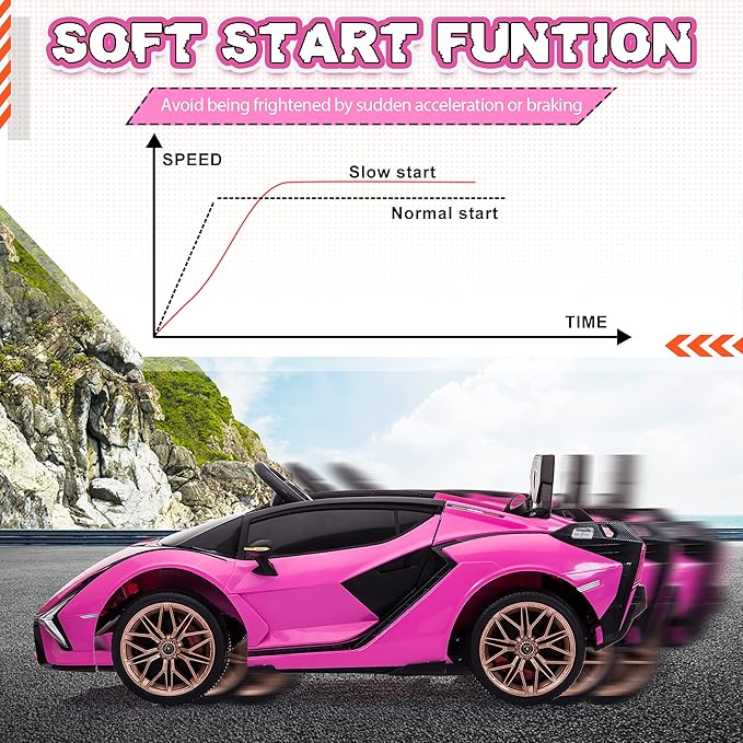 Licensed Lamborghini SIAN Kids Electric Ride On Car Toy by TOBBI, 12V Battery - Image 7