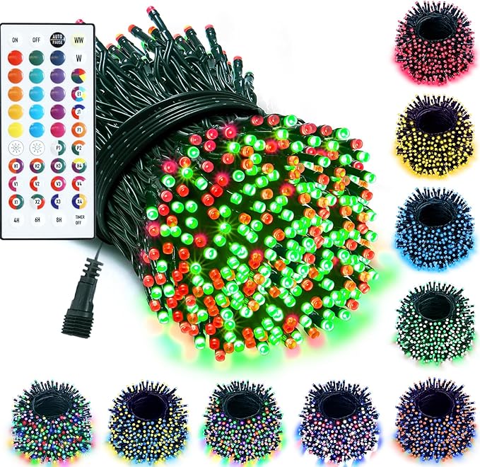 200 LED Christmas Lights Color Changing, 35 Colors 66FT Halloween String Lights with Remote Timer, Connectable Waterproof Twinkle Lights Plug in for Xmas Tree Outdoor Holiday Wedding Party Decor
