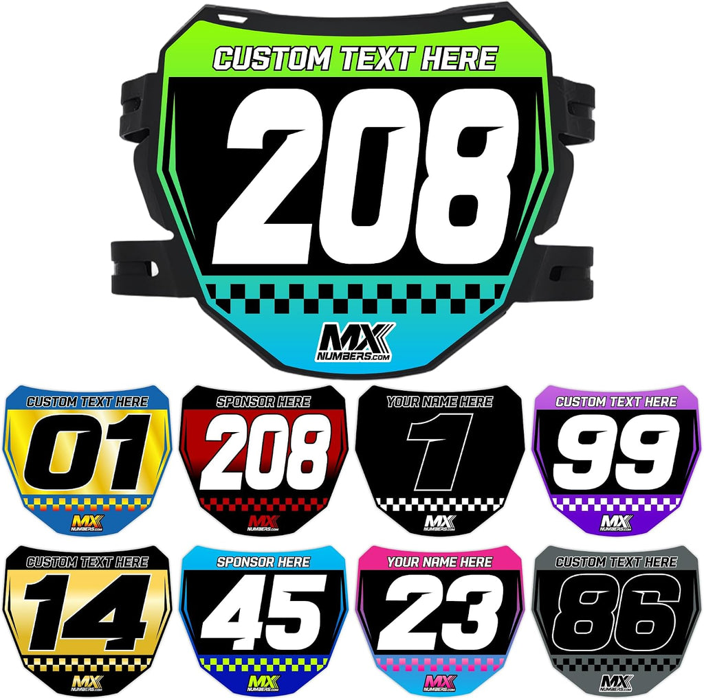 MxNumbers Custom ODI Downhill Plate Decal, Personalized Name Number and Colors, Race Graphics for Mountain and Electric Bikes