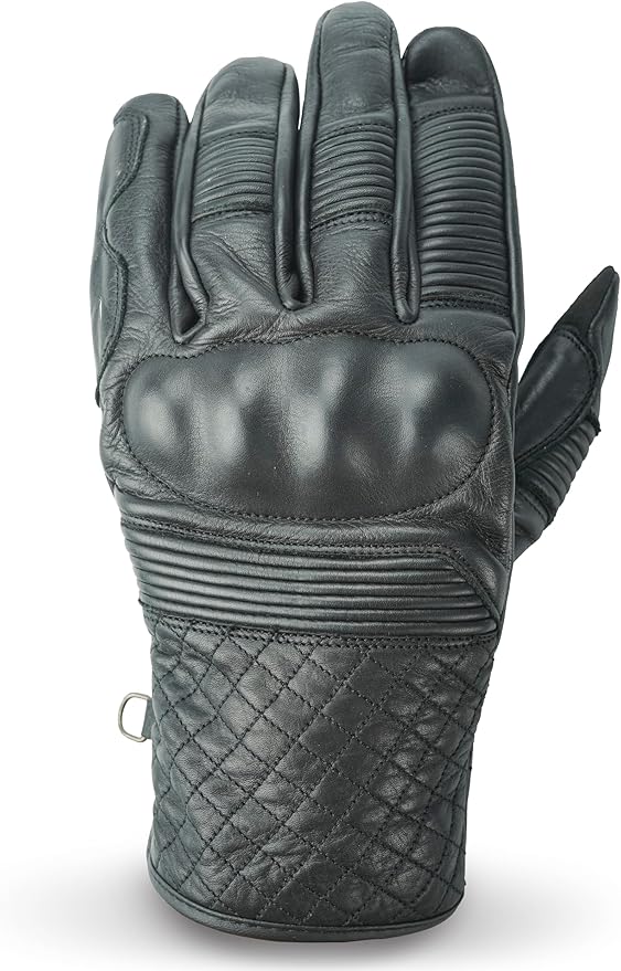 Leather Motorcycle Gloves with Adjustable Fitting Bike Riding Gloves by NeoJeans