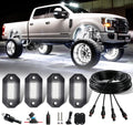 White Rock Lights,Haistyle LED Pure White Rock Lights Kit 4PCS with Switch Wire Harness Kit for Trucks UTV Off Road Boat ATV SUV Luces para Carro Super Bright High Power Light Waterproof Shockproof