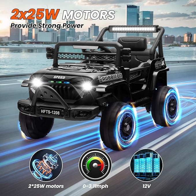 12V Ride on Electric Truck Car for Kids, 12V Kids Electric Vehicles w/Remote - Image 2