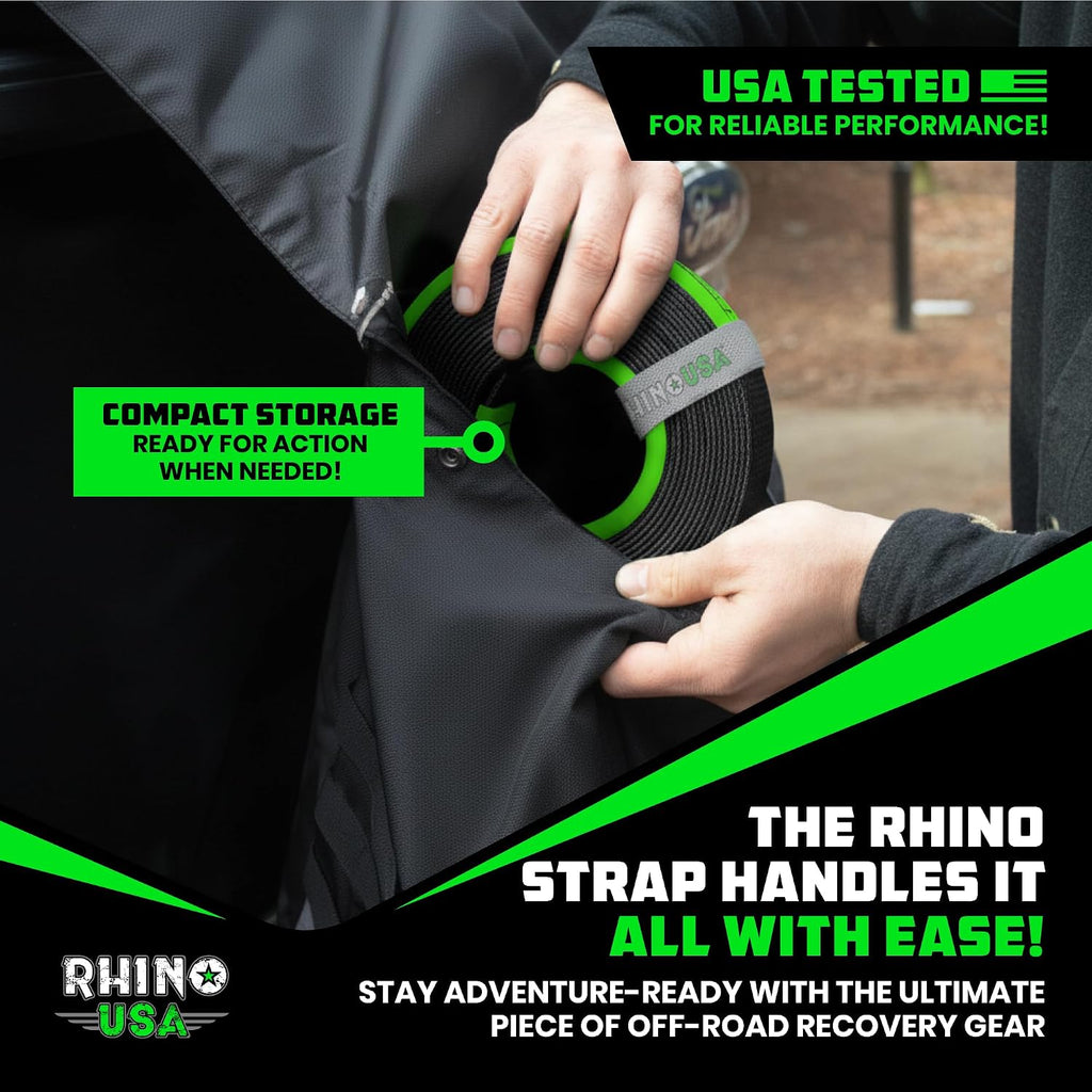 rhino usa offroad recovery tow strap (2in x on a desk or shelf