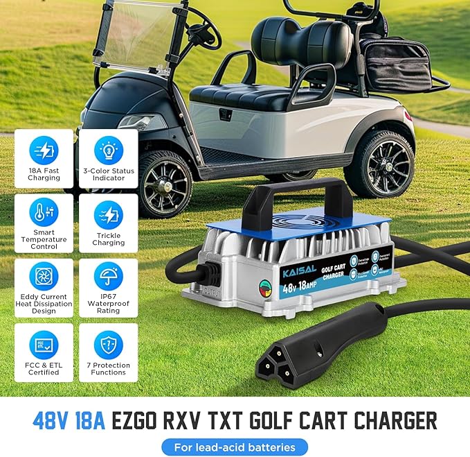 EZGO Golf Cart Charger 48 Volt 18 AMP Golf Cart Battery Charger 1250W - Image 2
