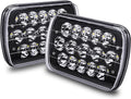 TRUE MODS 7x6 5x7 H6054 Black LED Headlights H4 Sealed Beam Replacement Lamp for Jeep Wrangler YJ Cherokee XJ Chevy Express Blazer S10 Van GMC Savana Ford Econoline E150 Nissan D21 Toyota Pickup Truck