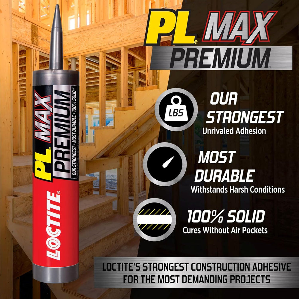 Loctite PL Premium Max Construction Adhesive, 9 fl oz Cartridge, 6 Pack - Ver...
