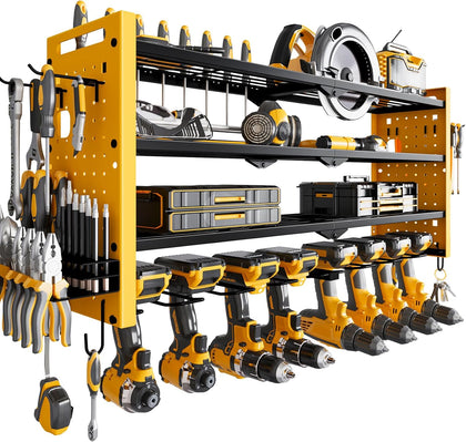 Power Tool Organizer Wall Mount, Cordless Drill Organizer, 4 Layers Large