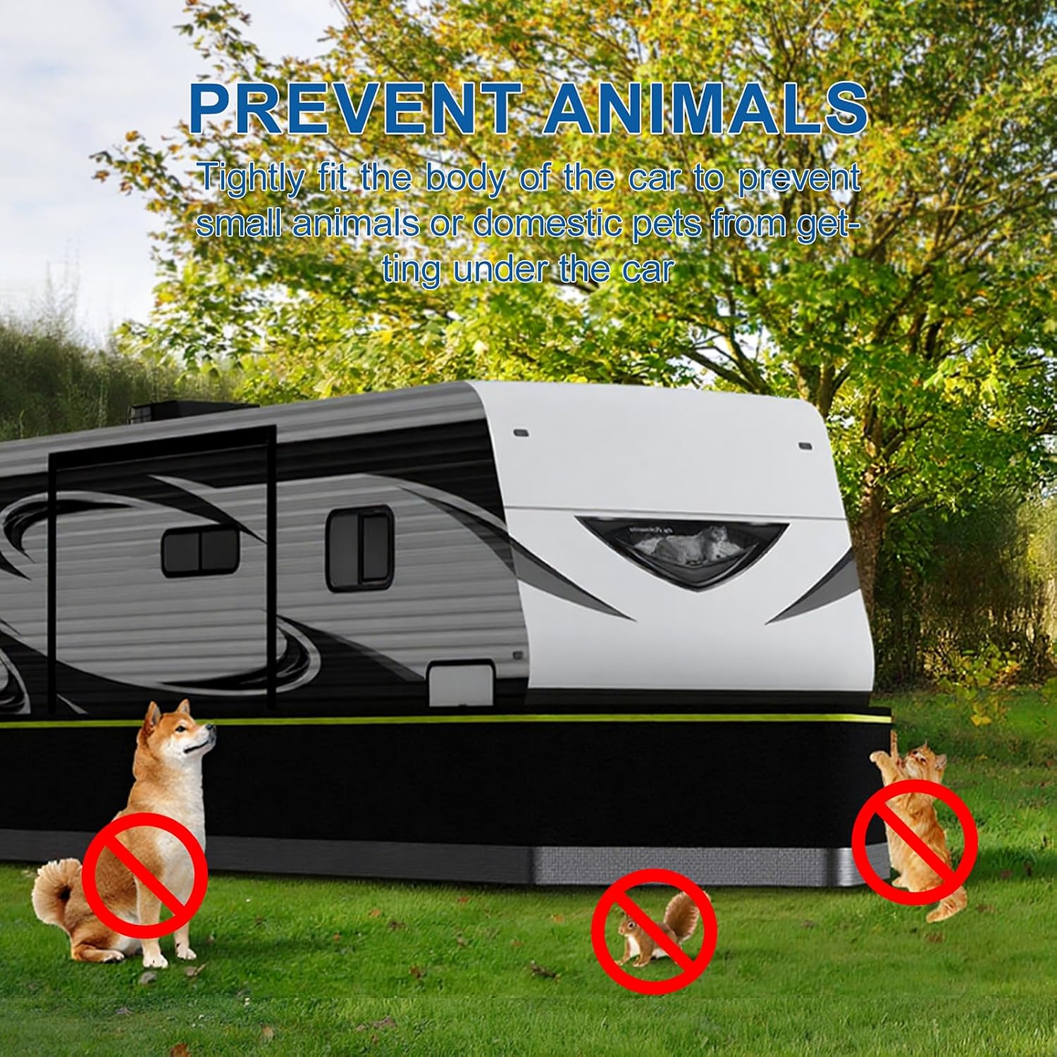 RV Skirting Kits for Winter - Heavy Duty Insulated Camper Skirt for Travel Trailer, 5th Wheel & Motorhome, All Weather Waterproof Windproof Cold Weather & UV Resistant Underpinning Cover, 78ft x 2.6ft