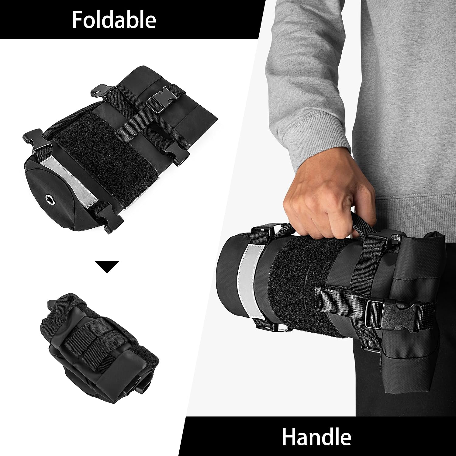 Rexmica Fuel Bottle Holder for 30 oz Fuel Bottle, Fuel Bottle Pouch Bag Fit for Mounting on Motorcycle or on MOLLE Bag Backpack, Black (Patented Design), RM01001