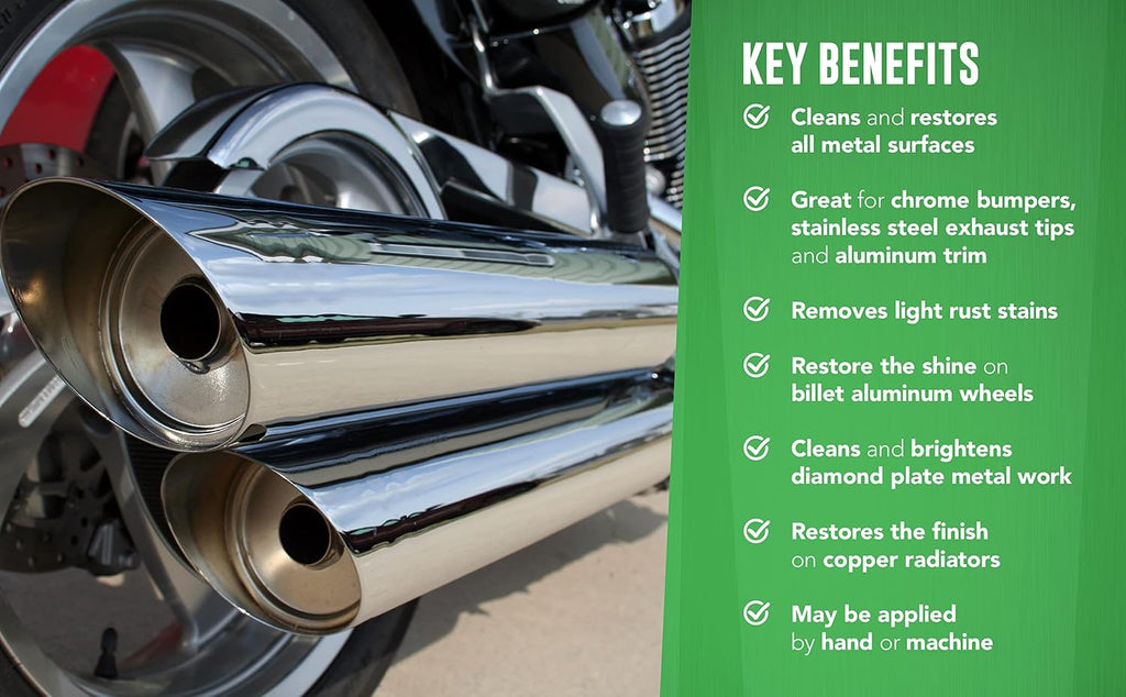 CJ's Master Formula Metal Gloss Detail Polish Extraordinary Shine for All Metals! Aluminum, Chrome, Brass, Stainless Steel, Silver, Gold, Pewter, and More!