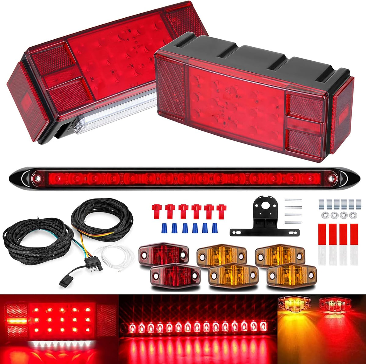 limicar trailer light kit with 25ft braided wiring, main product view